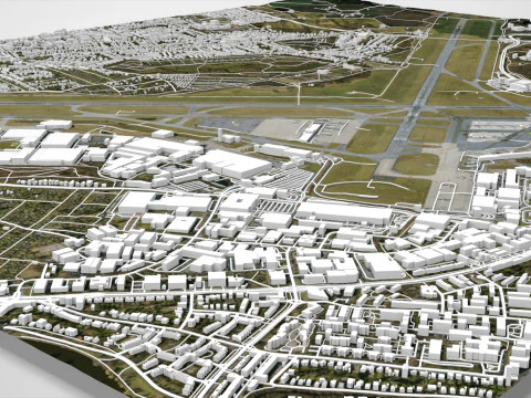 International airport Hamburg Germany 3D Model