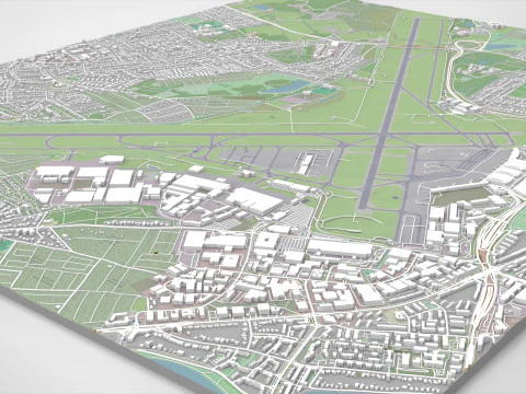 International airport Hamburg Germany 3D Model