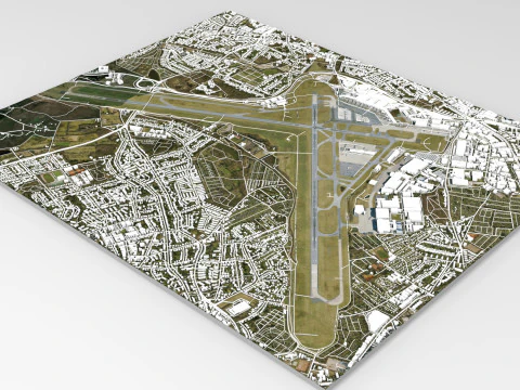International airport Hamburg Germany 3D Model