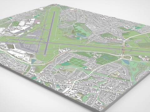 International airport Hamburg Germany 3D 모델