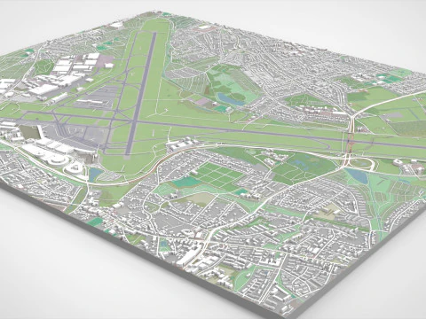 International airport Hamburg Germany 3D Model