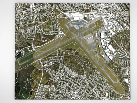 International airport Hamburg Germany 3D Model