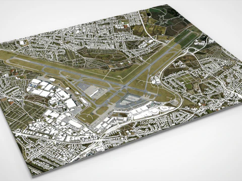 International airport Hamburg Germany 3D Model