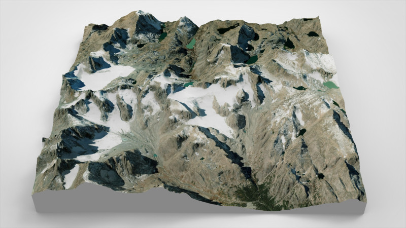 Mountain landscape Mount Gannett Alaska United States 3D 모델 .c4d .max .obj .3ds .fbx .stl .blend