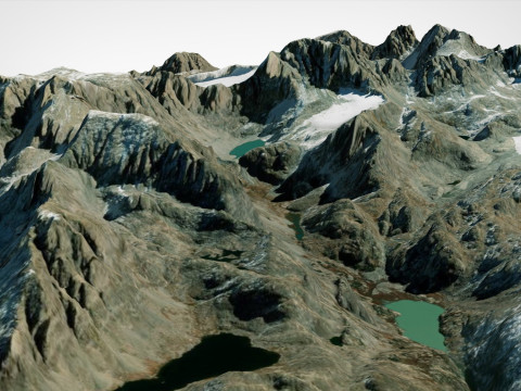 Mountain landscape Mount Gannett Alaska United States 3D 모델