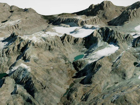 Mountain landscape Mount Gannett Alaska United States 3D Model