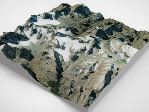 Mountain landscape Mount Gannett Alaska United States 3D Model
