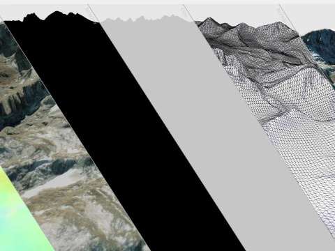 Mountain landscape Mount Gannett Alaska United States 3D Model