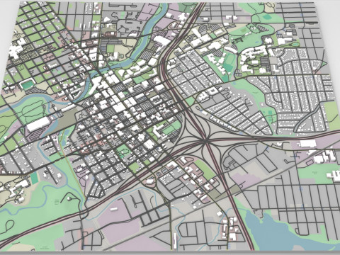Cityscape Flint Michigan USA 3D Model