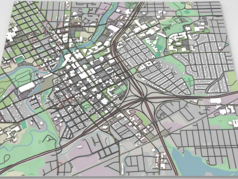 Paysage urbain Flint Michigan &Eacute;tats-Unis Modèle 3D