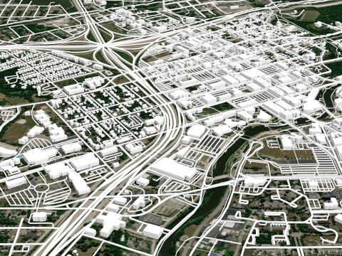 Cityscape Flint Michigan USA 3D 모델