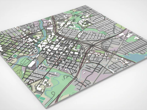 Cityscape Flint Michigan USA 3D Model