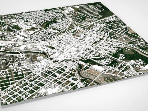 Cityscape Flint Michigan USA 3D Model
