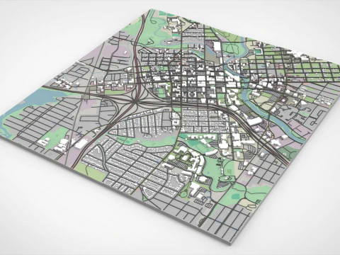 Cityscape Flint Michigan USA 3D Model