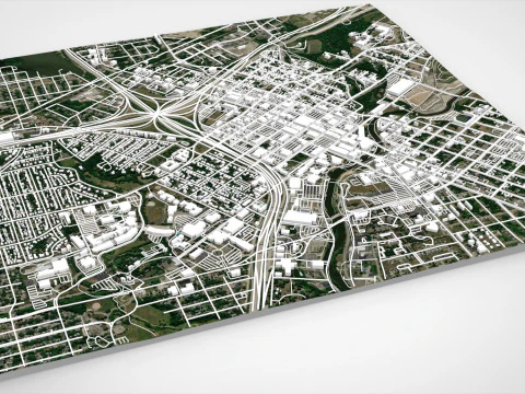Cityscape Flint Michigan USA 3D Model