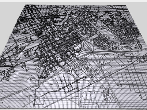 Cityscape Flint Michigan USA 3D 모델