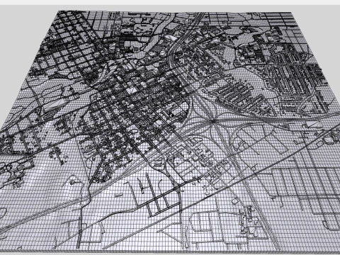 Cityscape Flint Michigan USA 3D Model