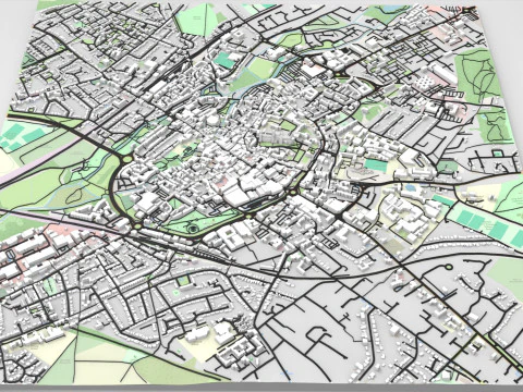 Городской пейзаж Кентербери, Великобритания 3D Модель