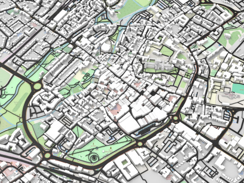 Şehir manzarası Canterbury Birleşik Krallık 3D Model