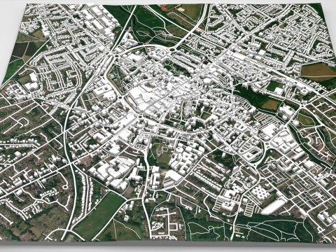 Şehir manzarası Canterbury Birleşik Krallık 3D Model