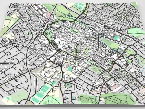 Şehir manzarası Canterbury Birleşik Krallık 3D Model