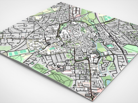 Şehir manzarası Canterbury Birleşik Krallık 3D Model