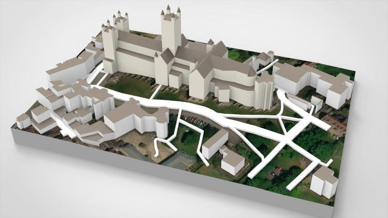 Canterbury Cathedral Great Britain 3D 模型 .c4d .max .obj .3ds .fbx .stl .blend 