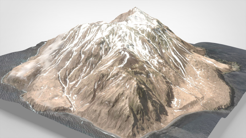 Island Chirinkotan Greater Kuril Islands 3D मॉडल .c4d .max .obj .3ds .fbx .stl .blend 