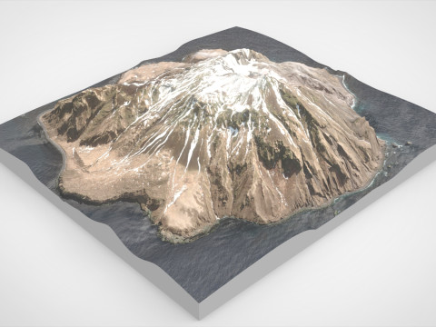 Island Chirinkotan Greater Kuril Islands 3D मॉडल