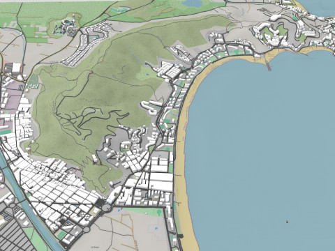 Cityscape Cullera Spain 3D Модель