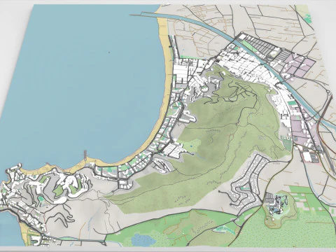 Cityscape Cullera Spain 3D Model