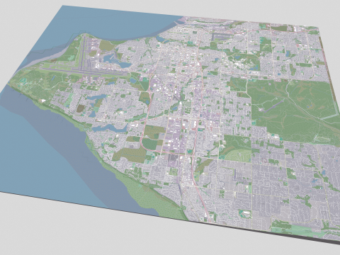 Cityscape Anchorage Alaska United States 3D Model