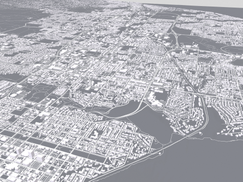 Cityscape Anchorage Alaska United States 3D Model