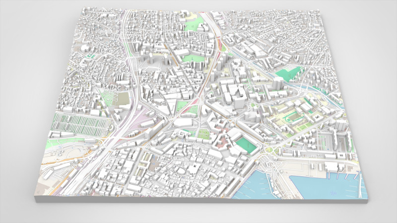 Cityscape Toulon France 3D 模型 .c4d .max .obj .3ds .fbx .stl .blend