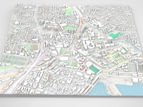 Paysage urbain Toulon France Modèle 3D