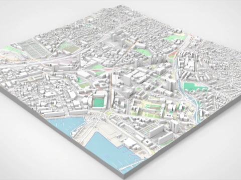 Cityscape Toulon France 3D Model