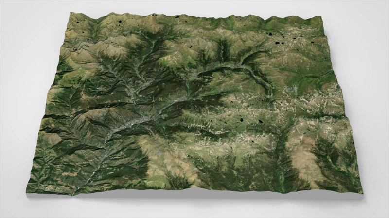 Mountain landscape principality Andorra 3D Model .c4d .max .obj .3ds .fbx .stl .blend
