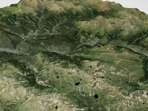 Mountain landscape principality Andorra Modèle 3D