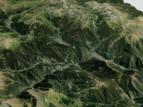 Mountain landscape principality Andorra Modèle 3D