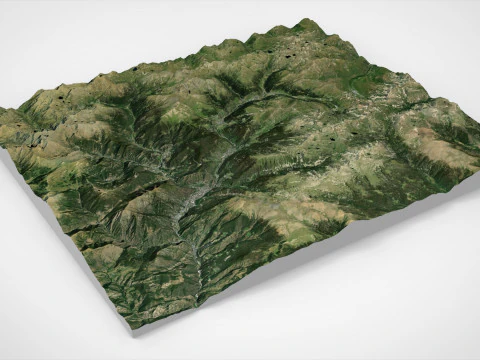 Mountain landscape principality Andorra 3D Model