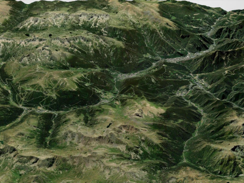 Mountain landscape principality Andorra 3D Model