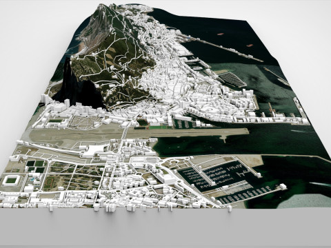 Gibraltar British Overseas Territory Modelo 3D
