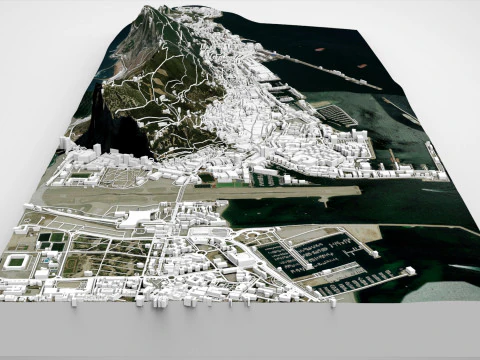 Gibraltar British Overseas Territory 3D Model