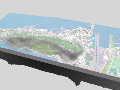 Gibraltar British Overseas Territory 3D Model