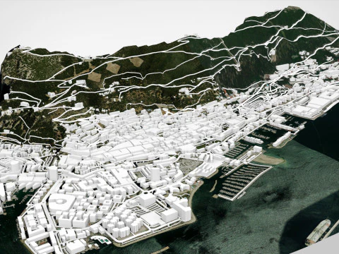 Gibraltar British Overseas Territory 3D Model