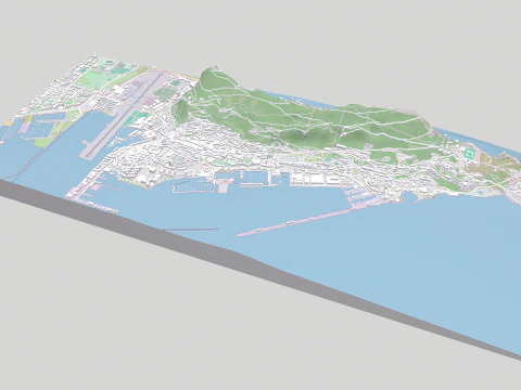 Gibraltar British Overseas Territory 3D Model