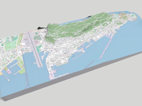 Gibraltar British Overseas Territory 3D Model