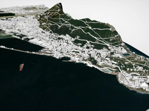 Gibraltar British Overseas Territory 3D Model