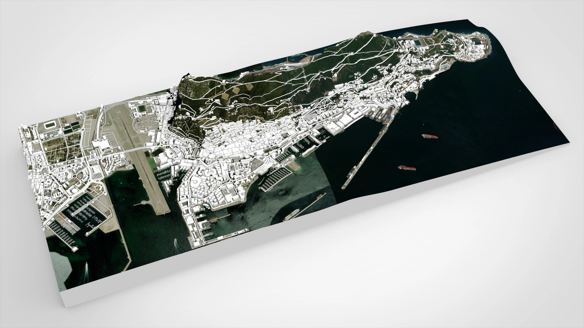 Gibraltar British Overseas Territory 3D Model .c4d .max .obj .3ds .fbx .stl .blend 