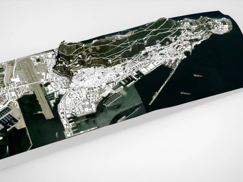 Gibraltar, territoire britannique d'outre-mer Modèle 3D